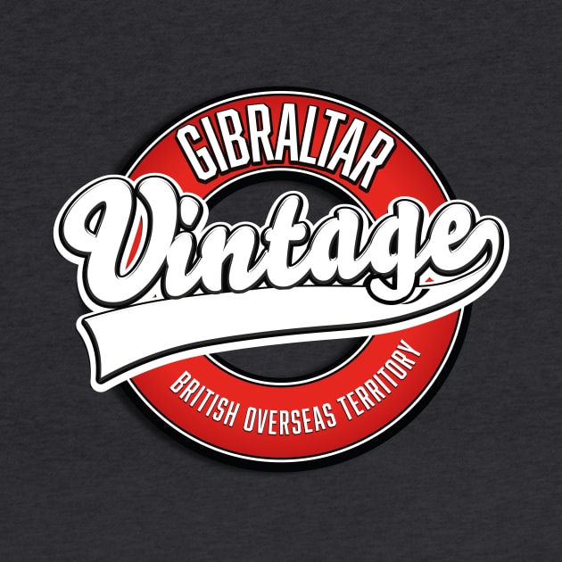 Gibraltar British Overseas Territory vintage logo by nickemporium1